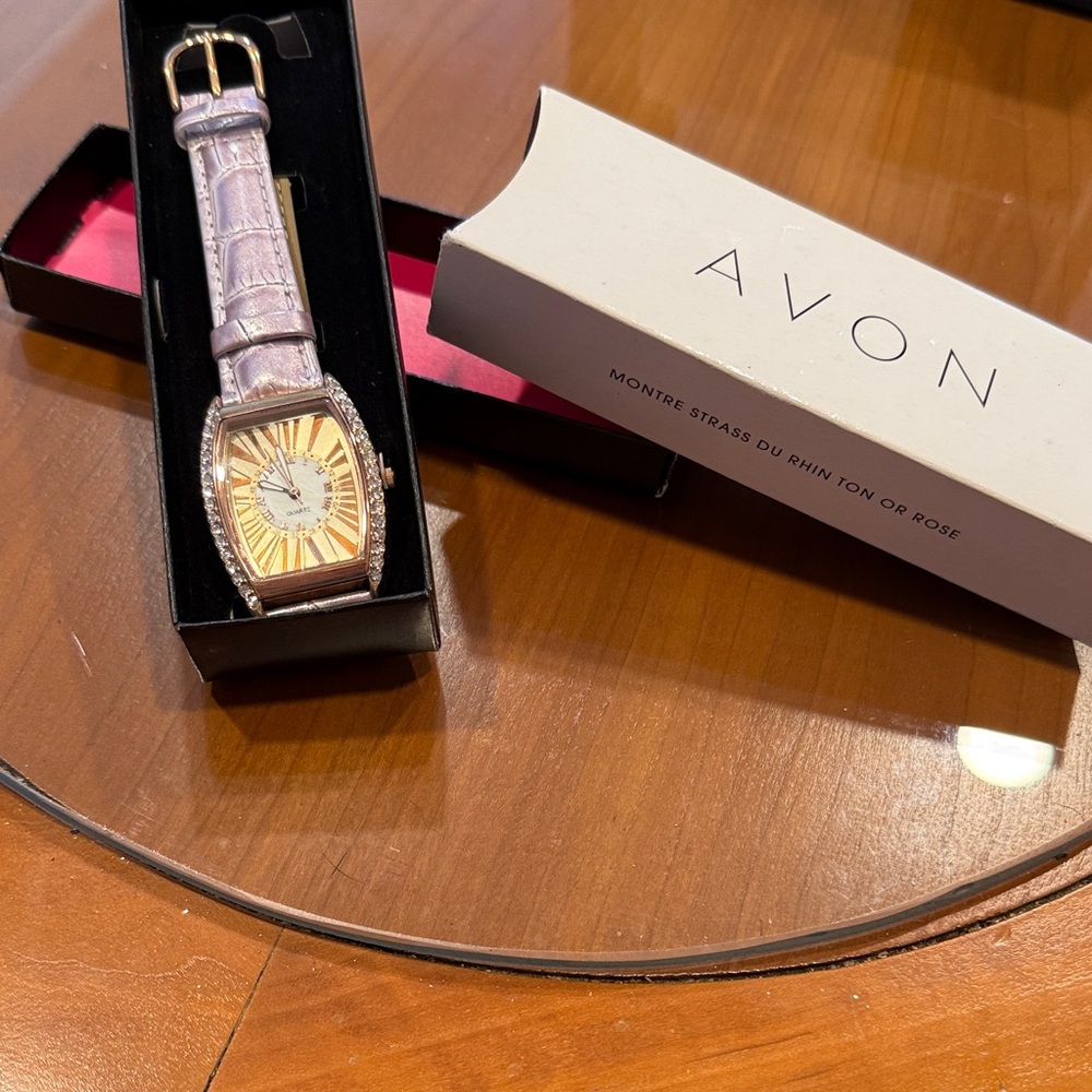 Avon Gold Dial with Lavender Strap Watch